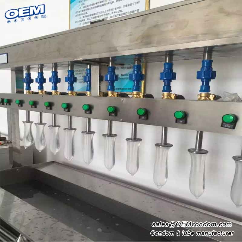 new version polyurethane condom in the pin hole test line