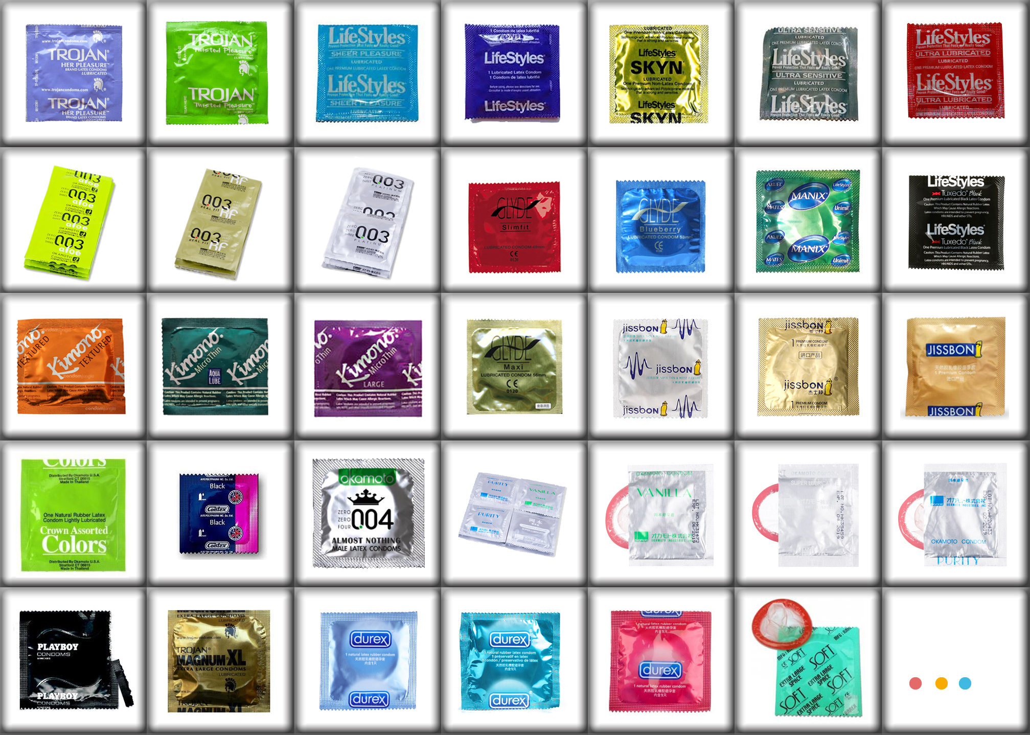high quality rectangle shape foil wrapper condom