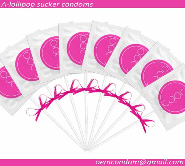 funny lollipop condoms in candy shapes or pops