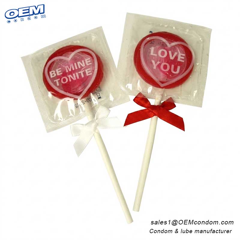 Custom printed lollipop condoms