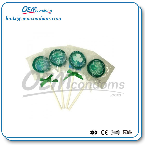 Custom printed lollipop condoms