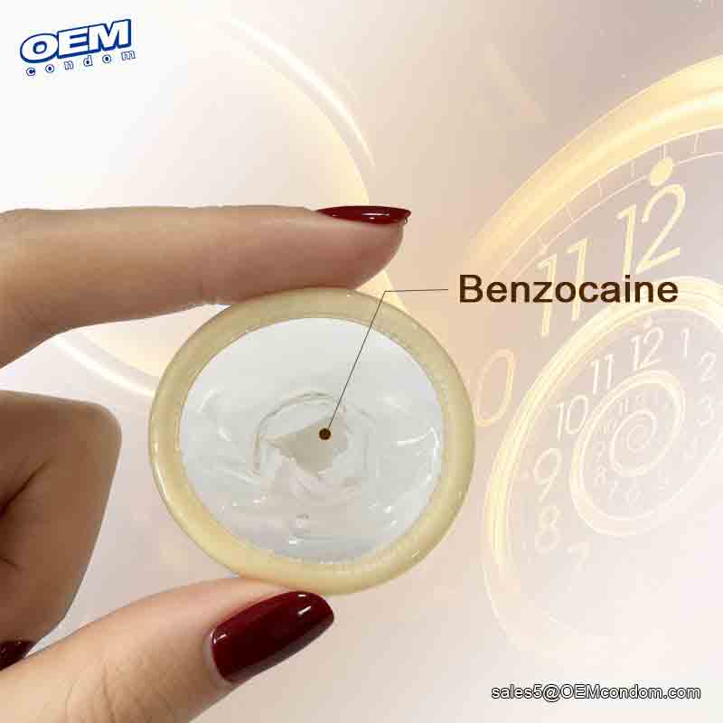 Mutual climax delay textured condom