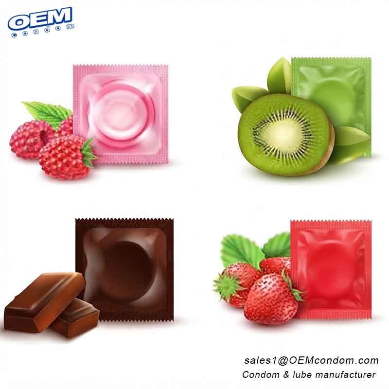 Oral flavored condoms