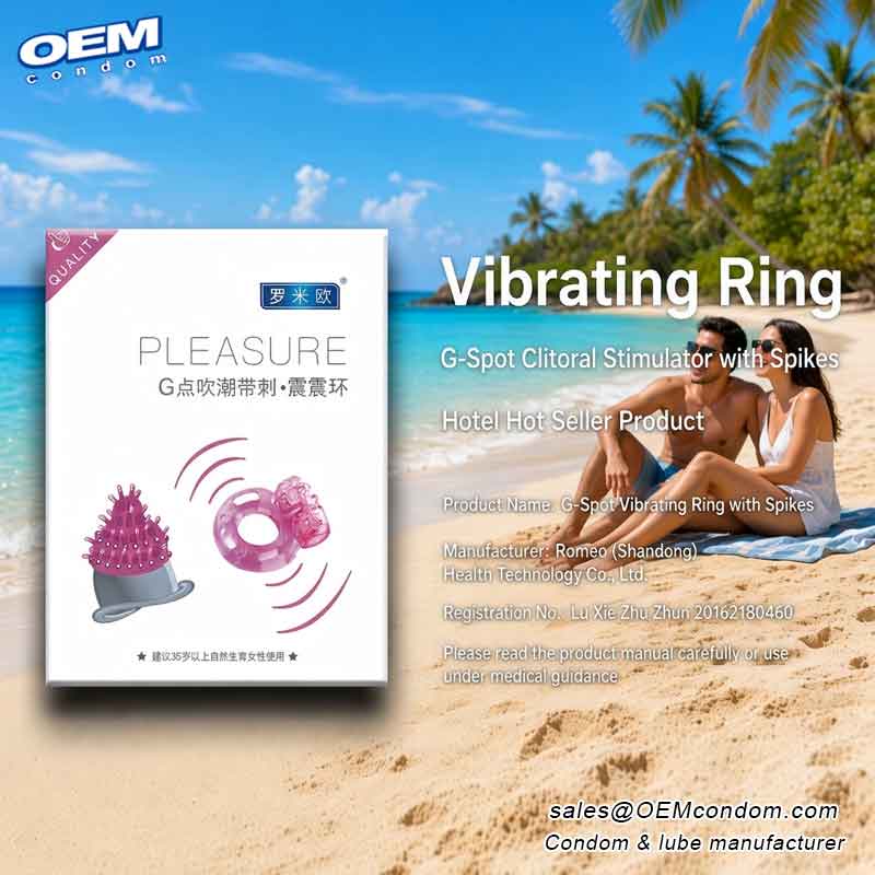 Vibration ring and spike condom make both pleasure