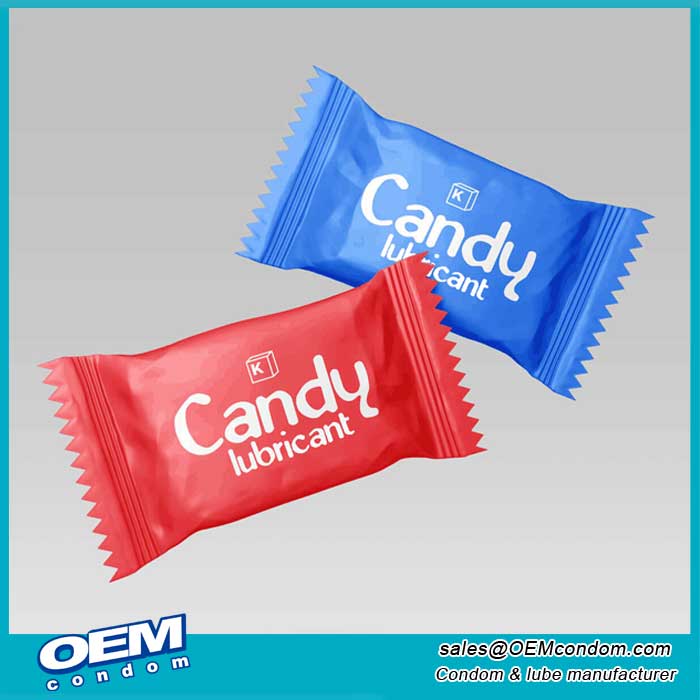 Custom OEM personal lubricant jelly sachet in portable candy shape