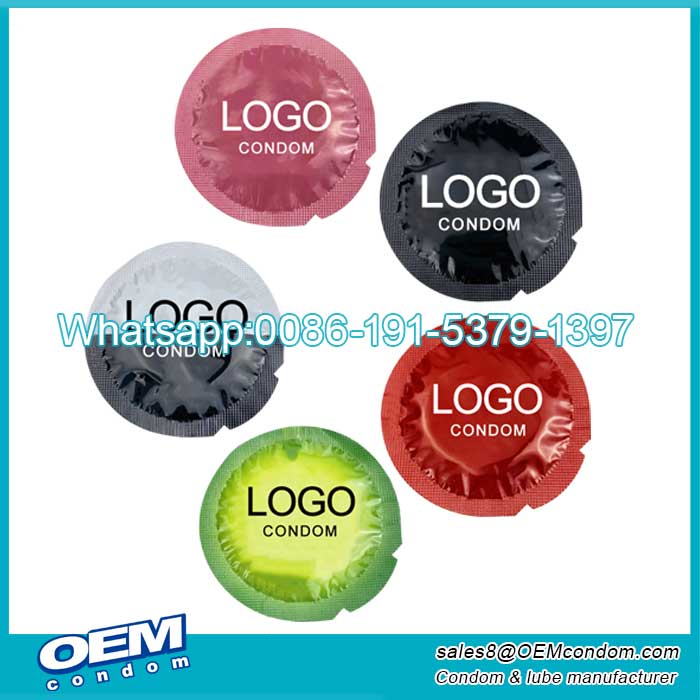 Custom condom in round or circular foil wrapper supplier